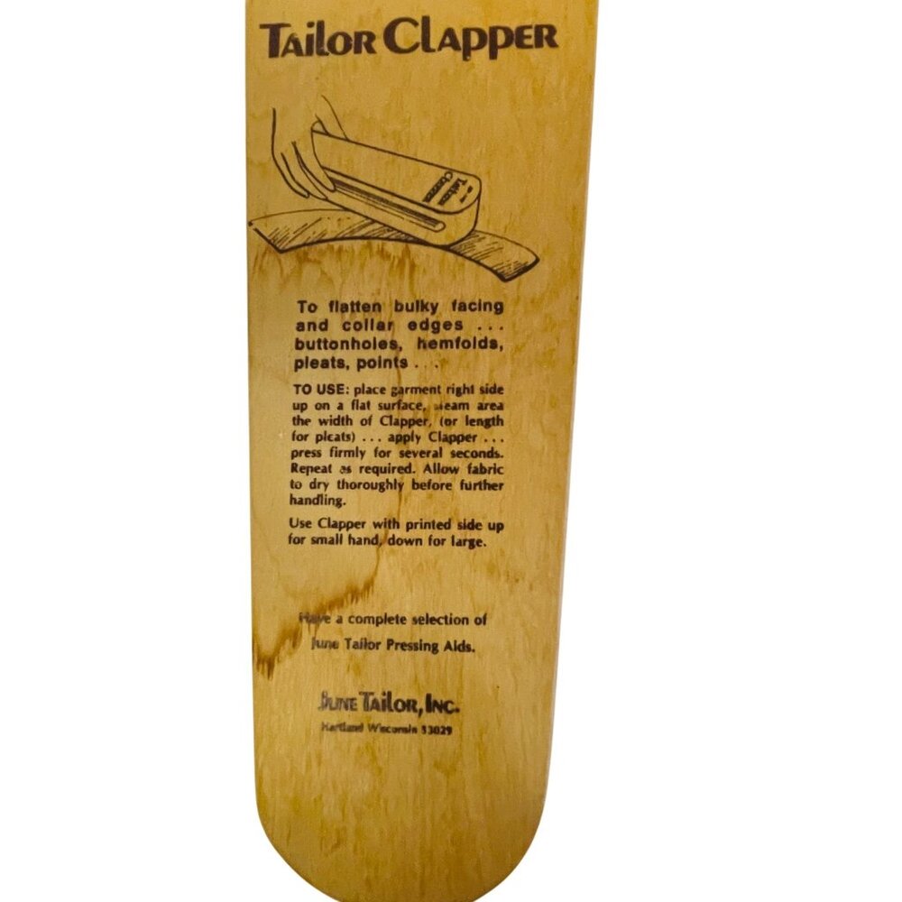 June Tailor Tailor‎ Clapper Wood Pressing Tool For Seamstress  Quilters 9" x 3"